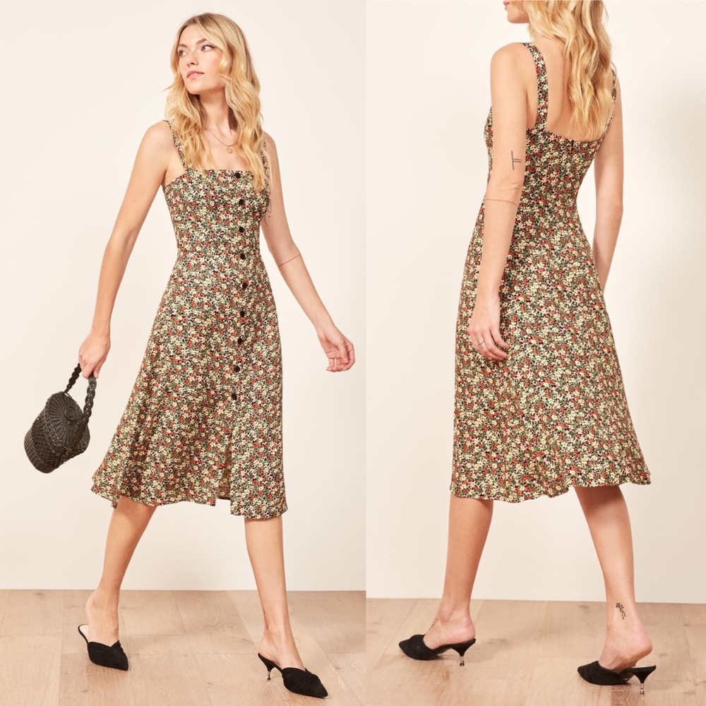 NWT REFORMATION💕Persimmon Midi A-Line Dress - Picture 14 of 16